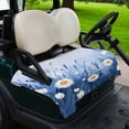 thumbnail image 2 of Golf Cart Seat Covers for 2 Seater,Spring Daisy Blue Microfiber Cart Seat Towel Blanket,Pastoral Botanical White Floral Leaf Absorbent Breathable NonSlip Bench Seats Protector for Golf Course 51"x31", 2 of 9