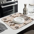 thumbnail image 3 of Dachshund and Paws Dish Drying Mat for Kitchen 1 Pack, Ultra Absorbent Microfiber Dishes Drainer Mats,16"x18", 3 of 6