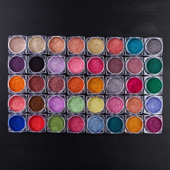 40Pcs Chrome Nail Powder,Metallic Chrome Nail Powder Set,Metallic Mirror Nail Powder Set,Nail Art Glitter Decoration Metallic Mirror Effect Holographic Powder 1g/Jar For Nail Art Manicure Accessories