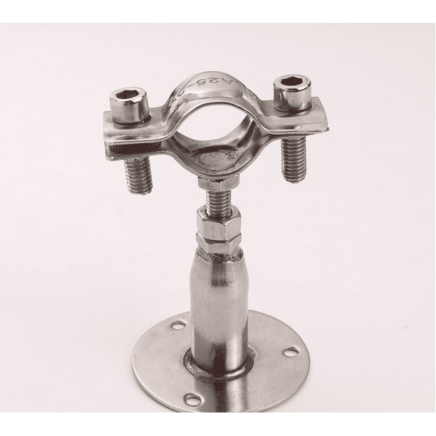 nipocaio Ceiling Mounted Stainless Steel Wall Mounted Pipe Brackets 5 Adjustable Pipe Brackets Pipe Clamps with Screws for 25mm 3 4 inch Diameter
