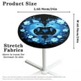 thumbnail image 6 of SEANATIVE 24'' Diameter Round Table Topper Cap Set of 4 with Elastic Edge Stain-resistant Cocktail Tablecloth Decorative Table Top Covers for Indoor Outdoor Cocktail Events, Love Dolphin Flower Blue, 6 of 7