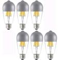 thumbnail image 1 of GFDYREE Half Silver Bowl Tipped, LED Filament Bulb, Dimmable, ST21 4W (40W Equivalent), 350 Lumen, 2700K (Warm White), Medium Base E26, CRI 85+, 110-120v, UL-Listed (6 Pack) (4W, ST21), 1 of 6