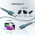 thumbnail image 3 of iHome Fabric Braided Lightning to USB Cable, Blue, 6', 3 of 8