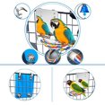 thumbnail image 2 of Espejo para pájaros y mascotas de 7 pulgadas, jaula para loros, juguetes con percha de cuerda, espejo para periquito y loro con campana oscilante para pájaros, juguetes para periquito, 2 of 5