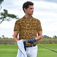 thumbnail image 6 of Balery Snake Skin Printed Men’s Short Sleeve Polo Shirt, Midweight Men's Shirt,Golf Polo shirts -Small, 6 of 9