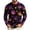 Purple_011, variant on Halloween Shirt for Men Funny Bat Printed Casual Loose Fit Long Sleeve Crew Neck Tshirts Trendy Comfortable Lightweight Vacation Tops Saffron XL