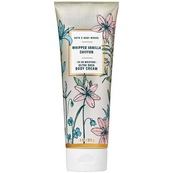 Bath & Body Works Whipped Vanilla Chiffon Creamy Nourishing Shea Butter Body Cream, 8 Ounce