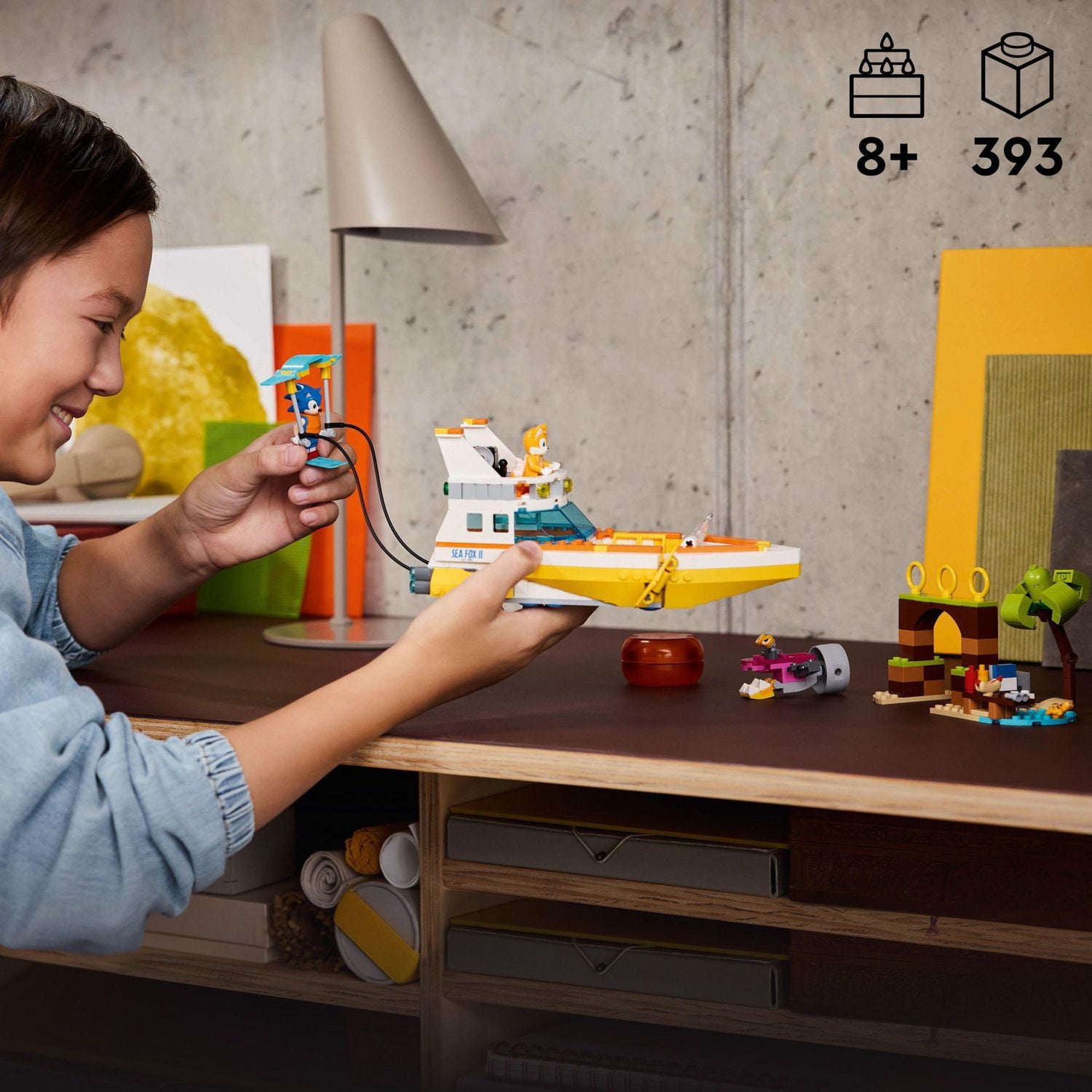 LEGO Sonic Le bateau d’aventure de Tails 76997 Ensemble de construction (393 pièces)