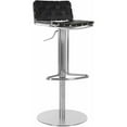 thumbnail image 2 of SAFAVIEH Floyd Gas Lift Stainless Steel Leather Barstool, Black, 2 of 3
