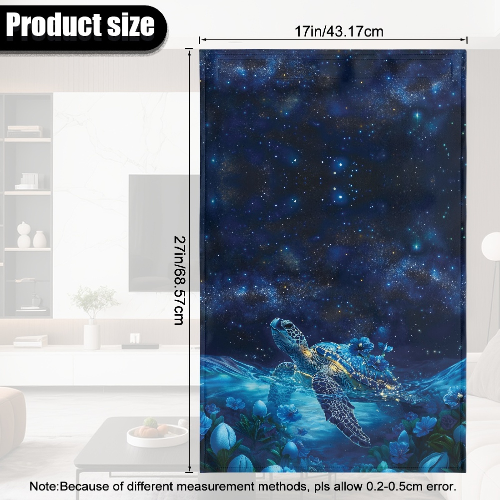 Xixirimido Blue Sea Turtle Floral Pattern Headrest Covers for Recliners Leather Dining Chair Slipcovers Universal Sofa Headrest Cover Office Chair Headrest Covers, 1Pcs