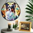 thumbnail image 6 of Pawberry Papillon Window Hanging Stained Glass, Papillon Dog Suncatchers for Windows Stained Glass, Stained Glass Papillon suncatcher, 6 of 7