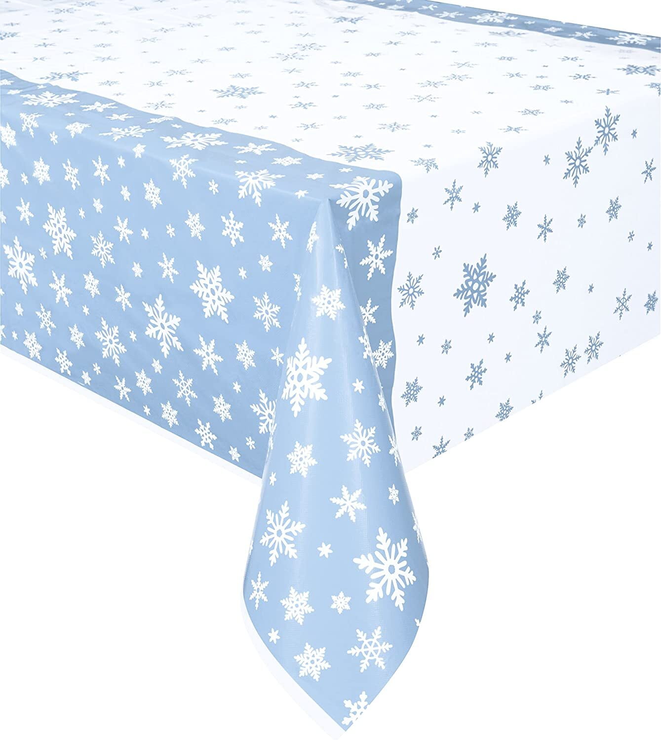 Christmas Snowflake Tablecloth Winter Wonderland Table Clothes Plastic