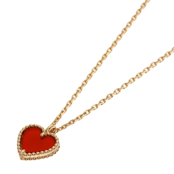 Pre-Owned Van Cleef & Arpels Sweet Heart Carnelian Necklace, 18K Pink Gold, Women's