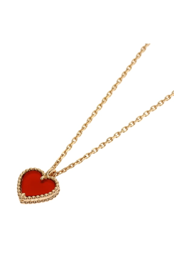 Pre-Owned Van Cleef & Arpels Sweet Heart Carnelian Necklace, 18K Pink Gold, Women's