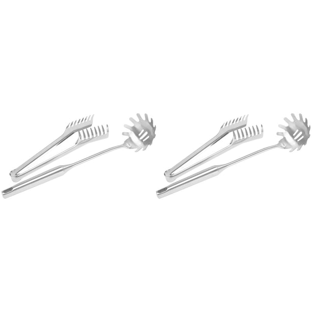 Juego de Servidores de Espagueti de Acero Inoxidable de 4 Piezas, Pinza de Pasta de Espagueti de Acero Inoxidable, Tenedor de Servidor de Cuchara de Pasta