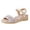 White, variant on Summer Sloped Heel Sandals for Women Ethnic Style High Heeled Breathable Casual Dressy Footwear