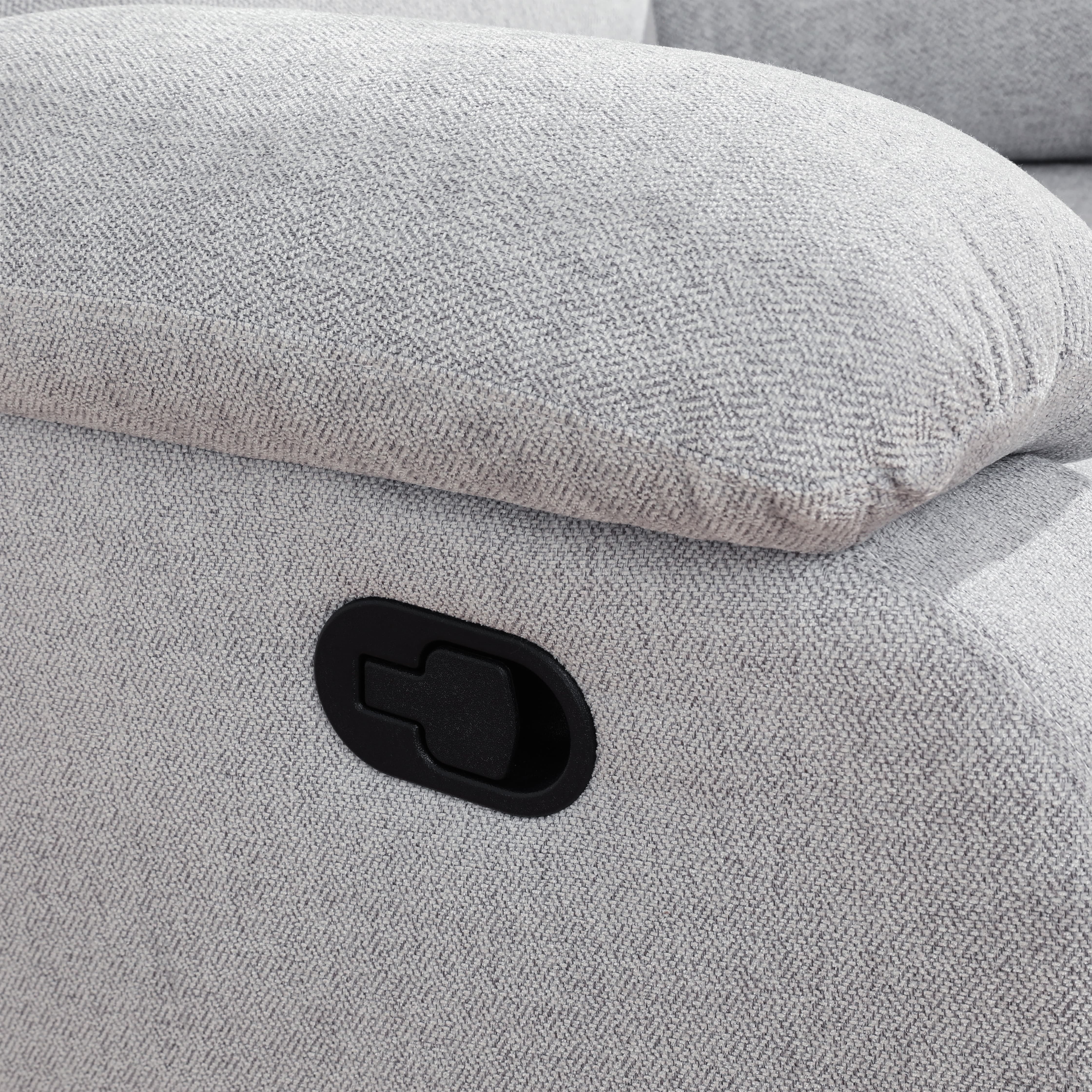 MAYEERTY Reclining Loveseat, 2-Seat Wear-Resistant Fabric Recliner with Storage & Cup Holders for Living Room, Grey