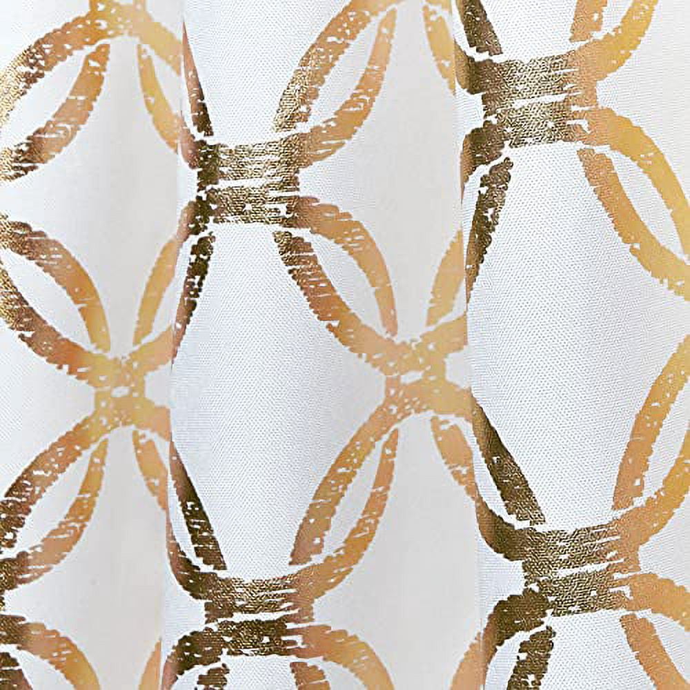 Exclusive Home Modo Metallic Geometric Grommet Top Curtain Panel Pair, 54"x84", Winter Gold