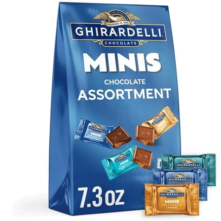 GHIRARDELLI Chocolate Candy Minis Assortment, 7.3 oz Bag pack of 1