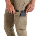 thumbnail image 4 of BROKIG Men's Zip Cargo Jogger Pants Gym Workout Athletic Sweatpants with Pockets (XX-Large, Beige), 4 of 5