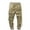 Khaki, variant on COSFO Black Tactical Pants for Men Carpenter Full Taper Workwear Drawstring Solid Elastic Waist Mens Pants Casual