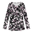 thumbnail image 5 of Aloohaidyvio Summer Long Sleeve Shirts for Women 2025 Dressy Casual Tops Pleated Front Lightweight Blouses, 5 of 6