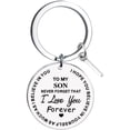 thumbnail image 1 of TIMIFIS Key Chain To My Son Message Keychain Stainless Steel Initial Last Name 26 Letter Family Inspirational Keychain Gift Valentine'S Day Gift, 1 of 1