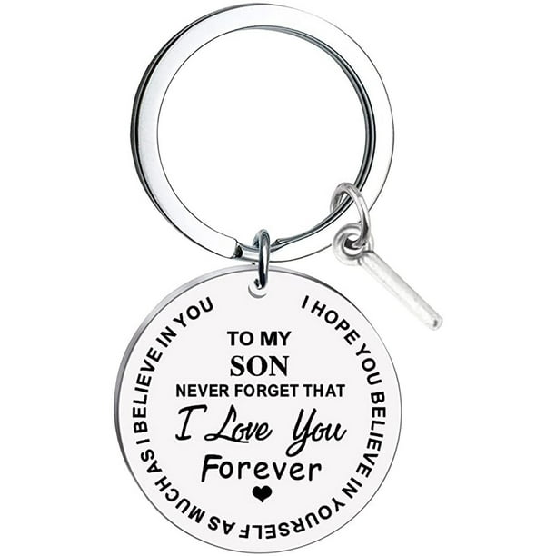 Censtreet To My Son Keychains Gift Inspirational Gifts from Mom Gift for Christmas Graduation Anniversaries Keychain Gifts