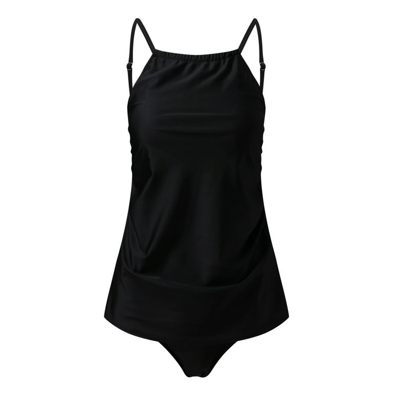 Cathalem Swimsuit for Teen Girls Swimwear Swimsuit Bathing Bandeau High  Beach Beachwear Sport Sports Swimsuits for Women plus Underwear Black Large
