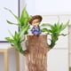 thumbnail image 4 of RKSTN Resin monk ornament Brazilian Wood Potted Plant Decoration For Home Office Decoration4pc, 4 of 6