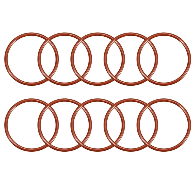Junta tórica de silicona 46mmx39.8mmx3.1mm VMQ Anillos de sello Junta de sellado Rojo 10PCS