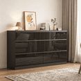 thumbnail image 3 of JassmiPkwy Black Dresser with 9 Drawers, Modern Long Dresser for Bedroom, Wood Chest of Drawers with Ample Storage for Living Room-Black, 3 of 8