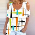 thumbnail image 2 of Elegante mujer cuello redondo impresión manga corta camiseta blusa Tops sudadera OAVQHLG3B Store lin121212, 2 of 5