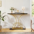thumbnail image 2 of Dextrus Faux Marble End Table, Narrow Side Console Table for Living Room, Hallway, Entryway, Black, 2 of 8