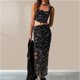 thumbnail image 2 of Conjunto de falda de 2 piezas para mujer Conjunto de dos piezas de falda larga sin mangas para mujer Oufifit diario FLhrweasw Nuevo, 2 of 7