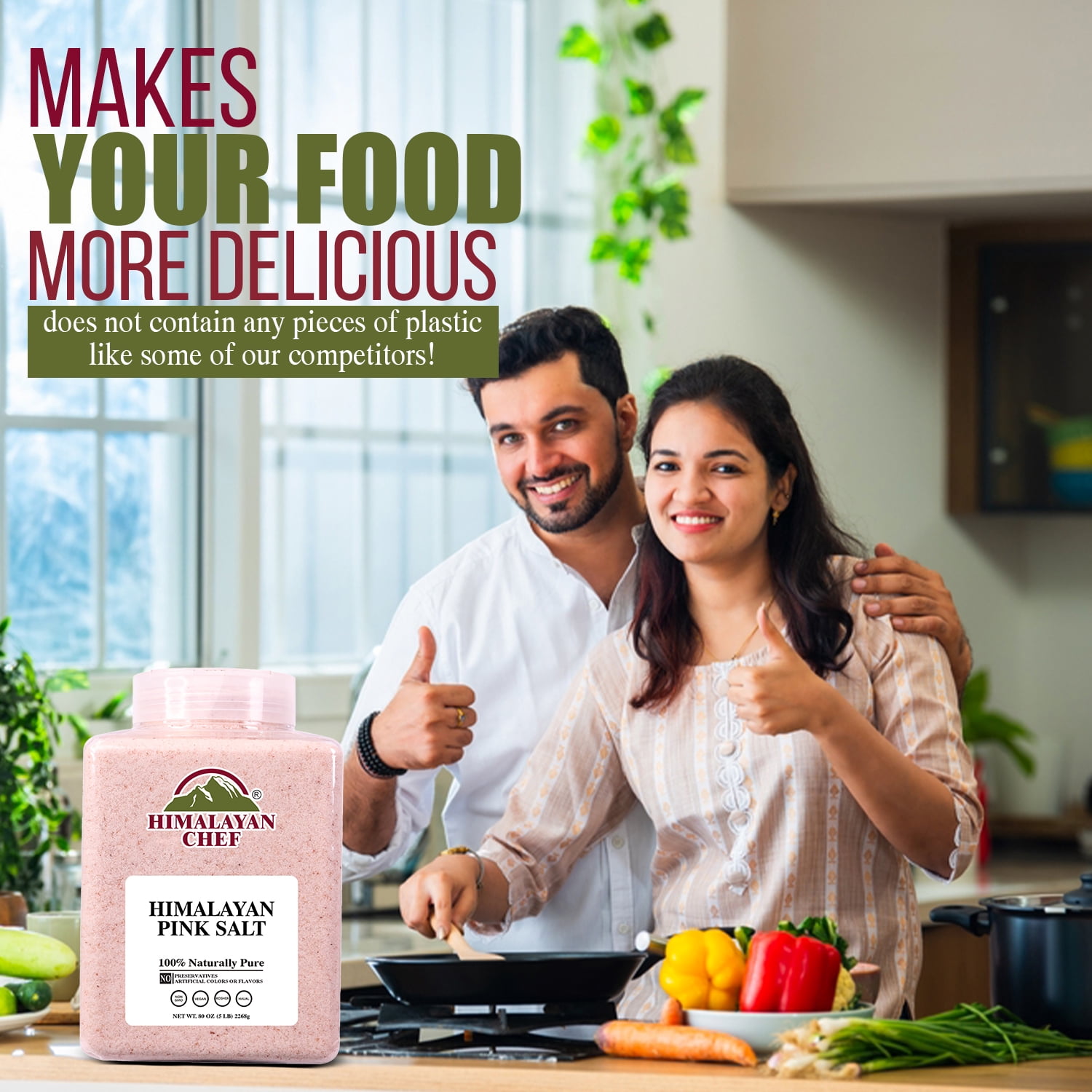 Himalayan Chef Pink Salt – Fine Grain, All Natural, 5 lbs, Pack of 2, No  Allergens