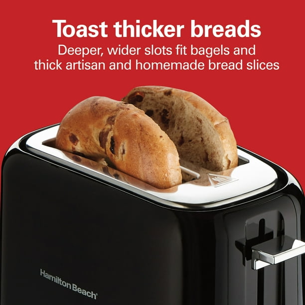 Hamilton Beach 2-Slice Toaster, Extra-Wide Slots, Chrome Lever