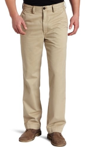 haggar men's lk life khaki relaxed straight fit flat front