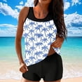 thumbnail image 2 of Two Piece Women's Tankini Swimsuits Floral Print Tummy Control Built in Bra Bathing Suits Modest with Shorts Swimwear, 2 of 6