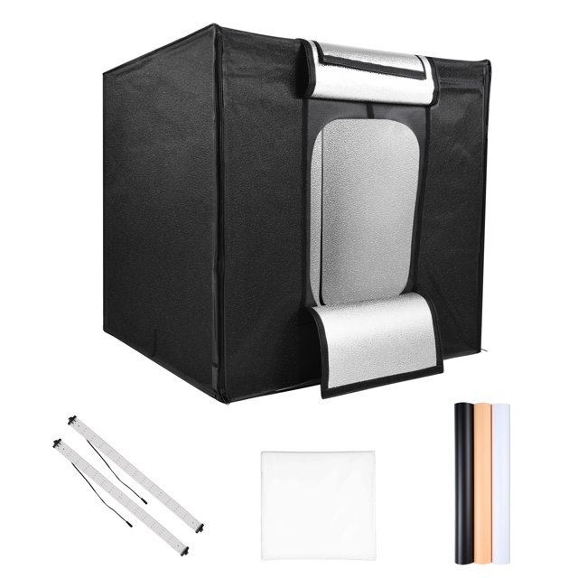 80x80x80cm/31x31x31in Large LED Light Tent Desktop Photo Studio Light Box Foldable Softbox 270pcs LED Beads 5600K Dimmable with 3pcs Color Backdrops for Studio Product Photography