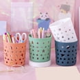 thumbnail image 4 of Pen Container Multifunctional Large Capacity Cylinder INS Desk Hollow Stars Pencil Pot for Office, 4 of 7