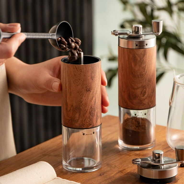 Big Save! Portable Wood Grain Coffee Bean Grinder Manual Coffee