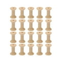 thumbnail image 1 of Miangastore 20 Pcs Vintage Unfinished Wooden Spools Hour Glass Shaped Bobbin Sewing Tools for DIY Thread String Rolling Wire (Light Yellow, 30x22MM), 1 of 8
