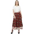 thumbnail image 2 of Phagun Jupe Portefeuille Hippie en Coton Blanche Réversible à Imprimé Floral Tenue d'Été, 2 of 6