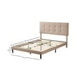 thumbnail image 2 of Ilios Innova | Base de cama matrimonial con cabecera tapizada de lino, estructura de madera, diseño moderno y fácil ensamblaje, 2 of 9