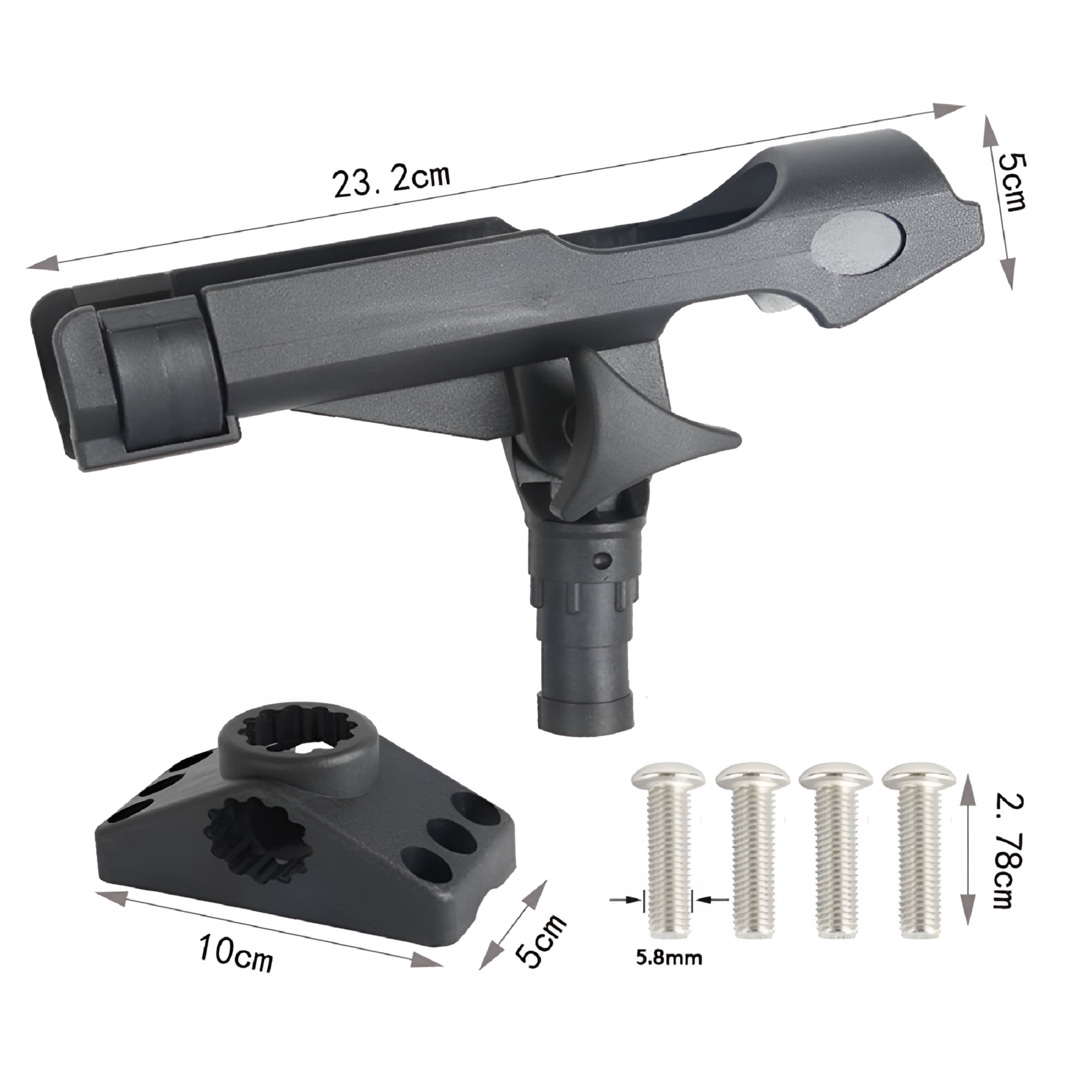 BESTSKY Adjustable Side Rail Mount for Kayak Boat Fishing Pole Rod Holder Tackle Kit Rod Holders for Fishing Boat
