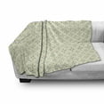 thumbnail image 3 of Yellow and Blue Soft Flannel Fleece Throw Blanket, Traditional Scandinavian Flowers on Foliage Background, Cozy Plush for Indoor and Outdoor Use, 60" x 80", Earth Yellow Pale Yellow, by Ambesonne, 3 of 6