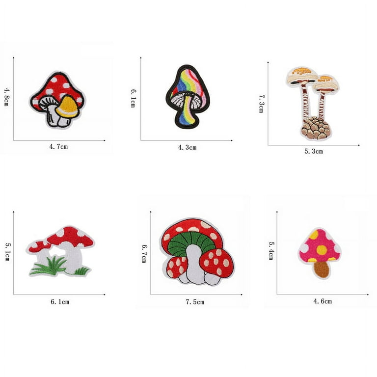 Mushroom Embroidery Patches For Clothes Diy Cute Iron On Towel