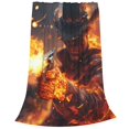 thumbnail image 2 of Honeii Western Fire Cowboy Print Fleece Blanket - Throw Blanket for Bed, Sofa, Couch, Camping, and Travel , Microplush Ultra Soft Warm Blanket-60"x50", 2 of 7