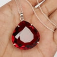 thumbnail image 4 of GEMHUB Pear Shape Red Topaz Gemstone 23.50 Gram Fine 925 Sterling Silver Pendant For Gift Birthstone for Women, 4 of 4